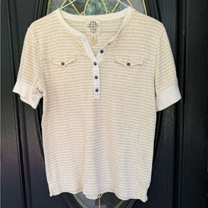 Ralph Lauren Jean Co.  Striped Beige Short Sleeve Top - M - Great Condition